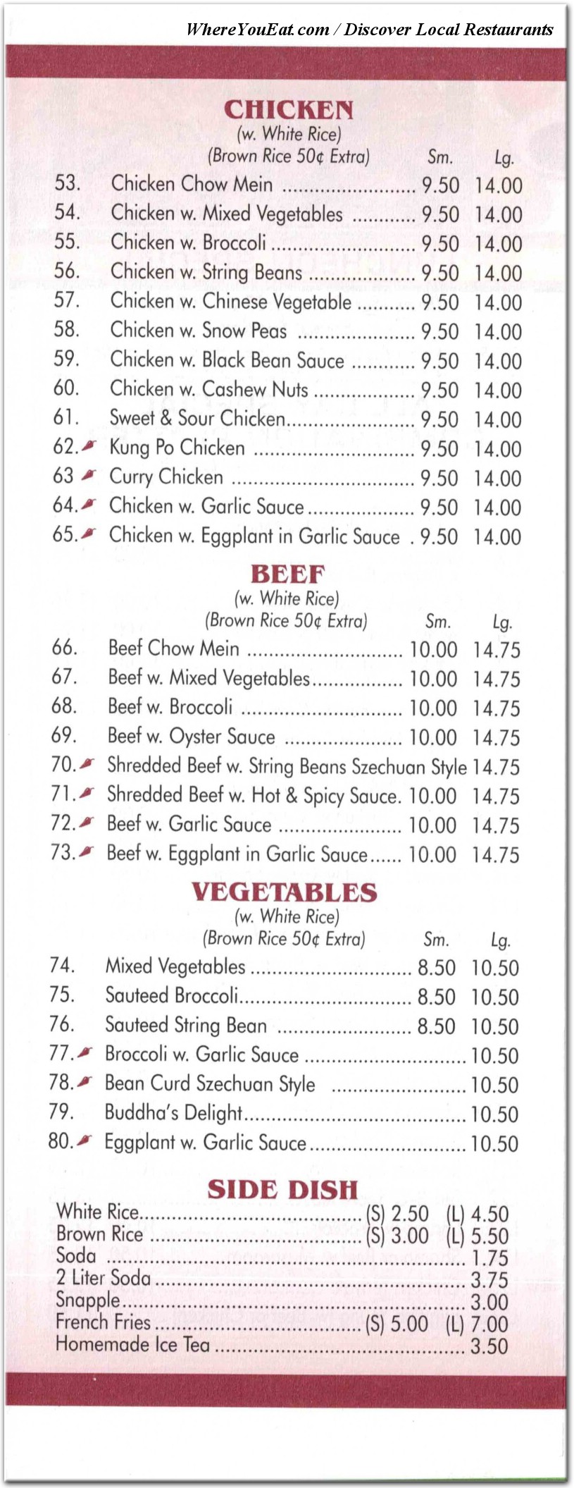 menu